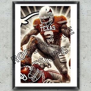 TEXAS LONGHORNS FOOTBALL MASCOT 11X17 POSTER TEXAS STAMPEDE BAD ASS